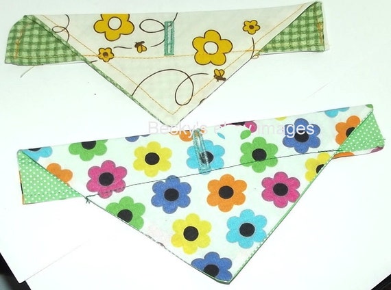 CLEARANCE SALE 50% OFFPuppy Bows~2 over the collar dog pet bandana flowers dots extra small ~US Seller