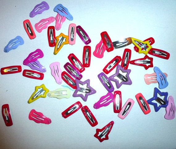 Puppy Bows ~CLOSEOUT 45 wee tiny  Barrette pet hair  snap clip  assorted shapes and colors (fb18)