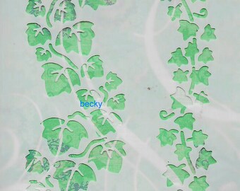 Puppy Bows ~ Craft stencil ENGLISH IVY VINE trim scrapbook wall art home decor