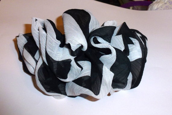 Becky Bows ~ Oversized hair bows for women Beautiful big adult bow for ladies black white stripes