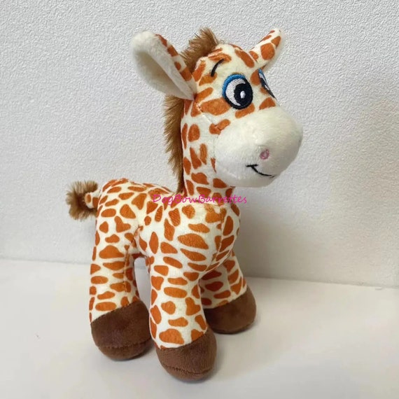 DogBowBarrettes Giraffe 8" plush stuffed squeaky dog toy  (to6)