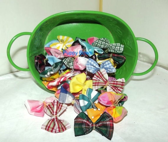 Puppy Bows ~CLEARANCE 40 EVERYDAY BOWS Yorkie Maltese Shih Tzu ~Usa seller (fbshelf)