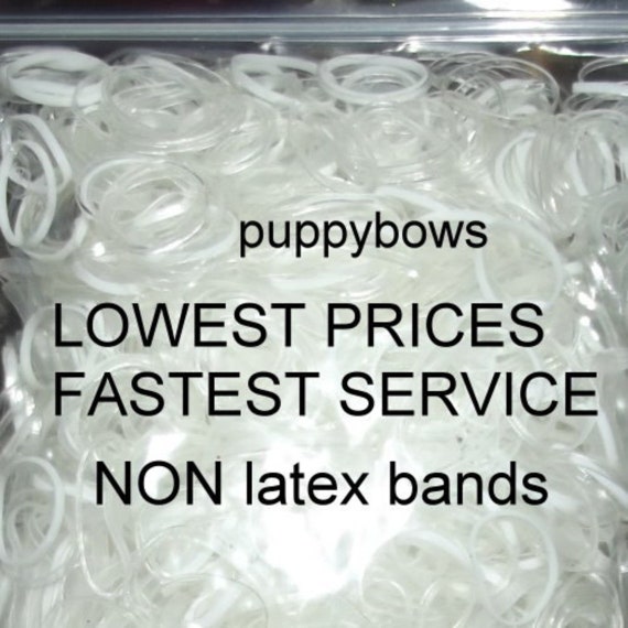 Puppy Bows ~ Non Latex Dog Grooming Bands ~SMALL QUANTITY bags gum rubber elastic dog bows bow TOPKNOT band ~Usa seller