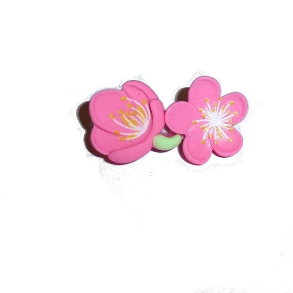 Puppy Bows ~  Japanese sakura flower pink  barrette  clip pet hair bow (fb152a)