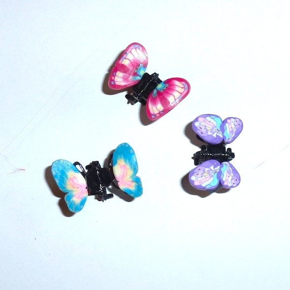 FINAL CLOSEOUT 3 for 3.00 random color Dog hair clip tiny butterfly jaw clip pet hair barrette bow  (fb3)
