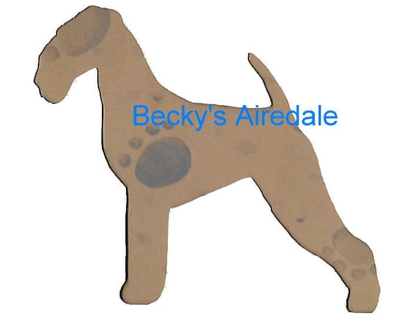 Puppy Bows ~ Airedale Terrier dog breed plastic craft stencil