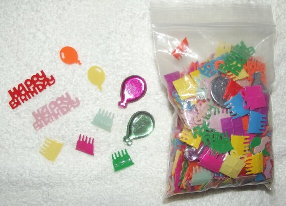 Cute little birthday scrap booking items balloons and embellishments