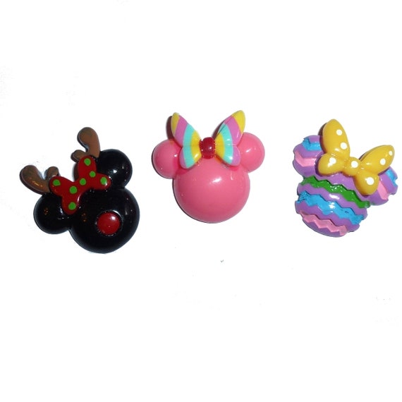 Puppy Bows ~CUTE Minnie heads set of 3   dog bow  pet hair clip barrette or latex bands (fb40)