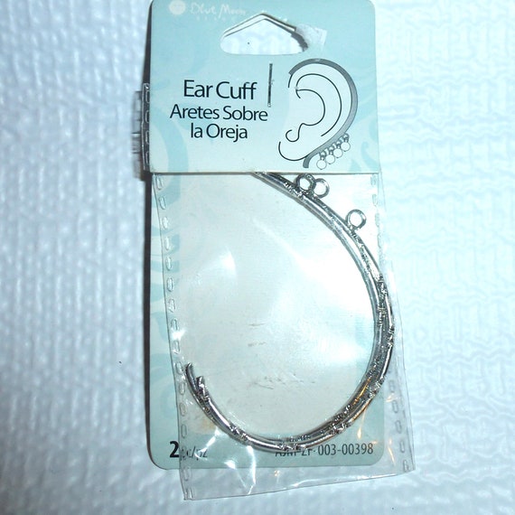 Puppy Bows craft items ~ 1 pair DIY ear cuff Blue Moon findings earrings