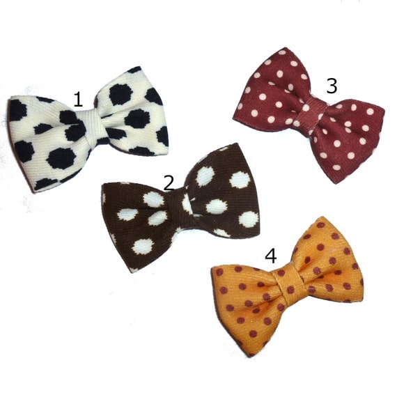 Puppy Bows ~  Small dog hair bow for boys or bow tie collar slide barrette latex bands cow leopard animal print (FB66A)