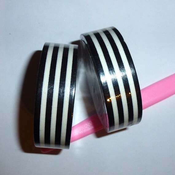 Puppy Bows ~ craft supplies Scotch Expressions 2 rolls black white stripes 15mm x 10m ~ US seller