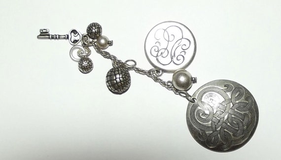 Craft supplies ~ Celtic love knot pendant TWO silver snakeskin balls beads silver key chain ~ US seller