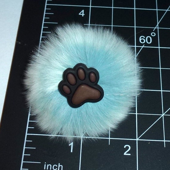 Dog fur collar or hair bow blue white paw print latex bands (456F)