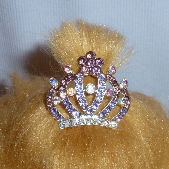Puppy Bows ~Dog tiara crown styles 50 pink purple blue crystal ~USA seller