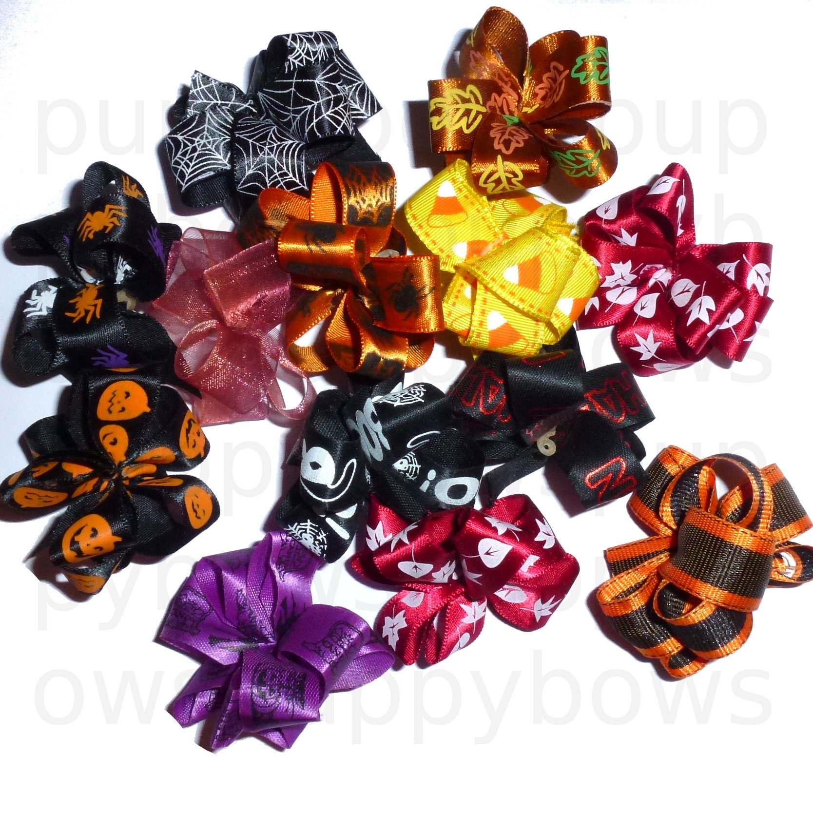 Puppy Bows Party puffs THANKSGIVING or HALLOWEEN dog grooming hair