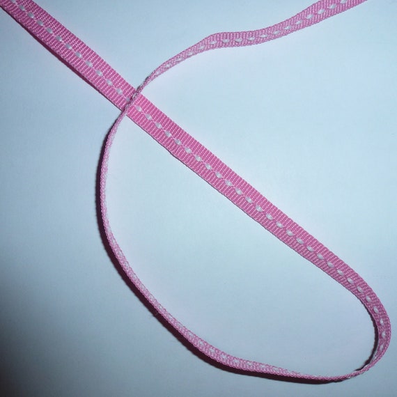 Puppy Bows ~ ribbon craft supplies PINK grosgrain 1/4" center saddle stitch 4 yds ~ US seller