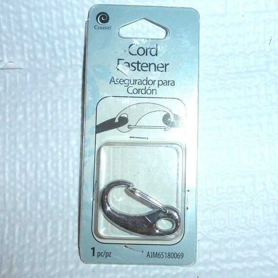Puppy Bows craft items ~ Cousin cord fastener silver 1 1/8" x 5/8" clip finding