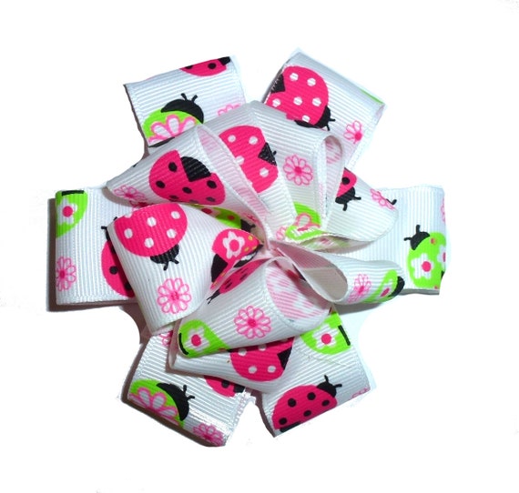 Puppy Bows ~ Dog collar slide party puff hair bow ladybugs flowers  ~USA seller (fb162)