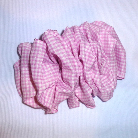 Becky Bows ~ Barrette ribbon Hand crafted over sized BIG hair bow Women or Girls pink gingham
