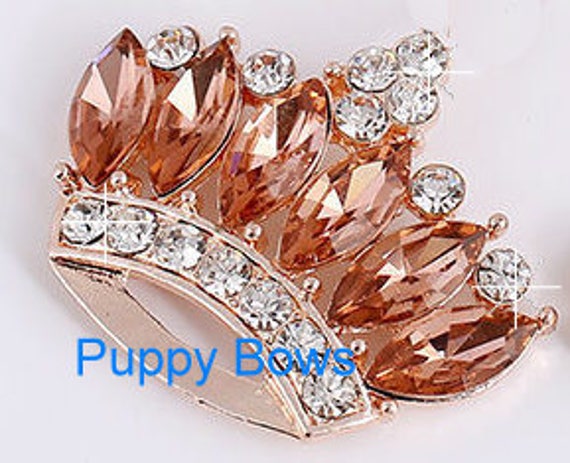 Puppy Bows ~ 2" blue red gold crown 4 colors! rhinestones dog bow pet hair clip topknot barrette