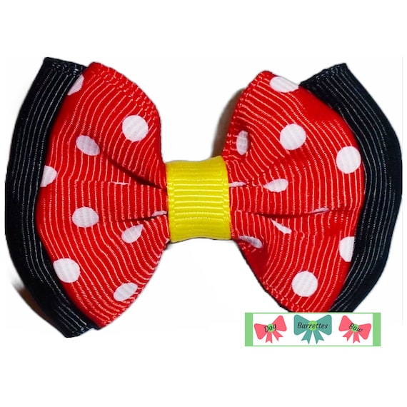 Puppy Bows ~  Mickey Minnie dog pet hair barrette or bands (FB523A)