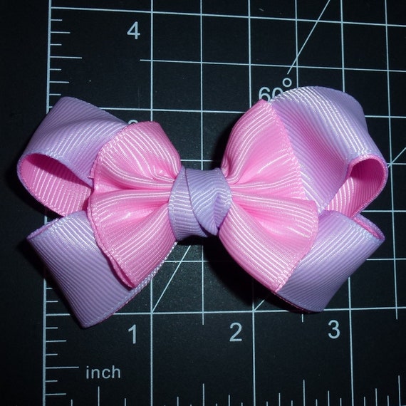 Puppy Bows ~ Pink purple blend pet dog hair bow barrette, collar slide accessory or latex bands (FB438A)