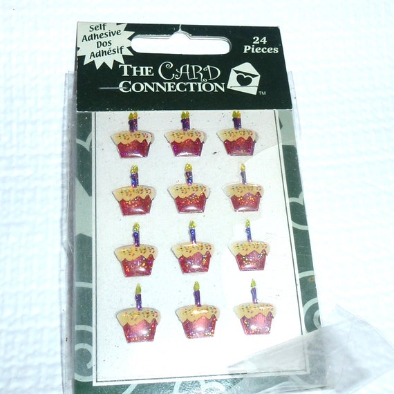 Puppy Bows craft items ~ scrap booking 21 stickers puffy dimensional cupcake decorative adhesive