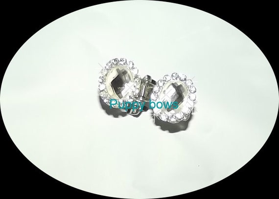 Puppy Bows ~WEE SUPER TINY little flower pearls and butterflies dog bow pet hair clip barrette
