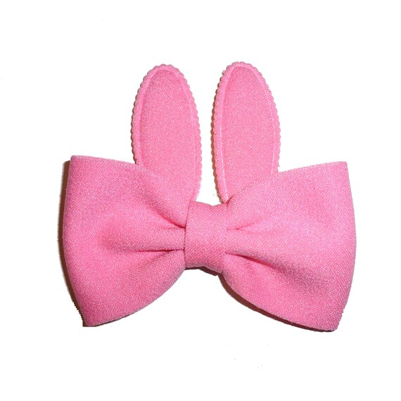 Puppy Bows ~ Easter bunny pink ears dog collar slide attachment accessory  (fb89A)