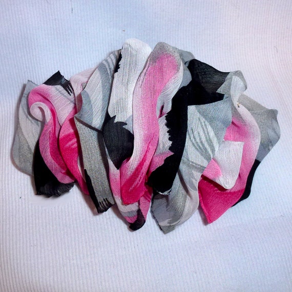 Becky Bows ~ Barrette chiffon Hand crafted over sized BIG hair bow Women pink gray black