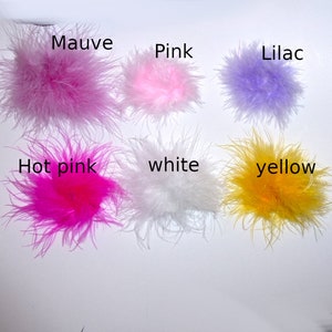 Puppy Bows Feather boa dog bows marabou MANY colors available pet hair barrette clip image 3