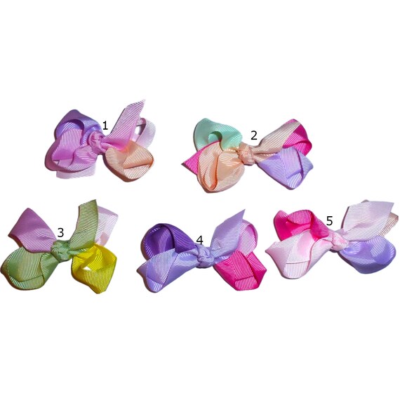 Puppy Bows ~  pink purple BIG DOG  boutique 3" wide hair bow latex bands or clips (FB33)