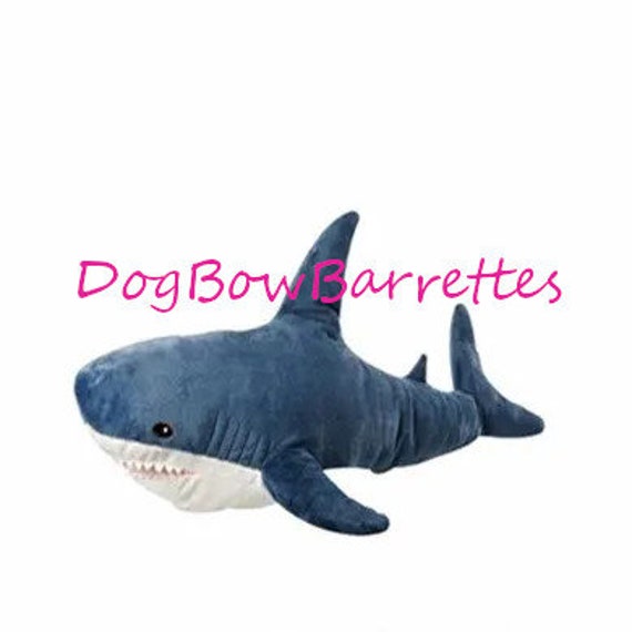 DogBowBarrettes Shark  16" plush stuffed squeaky dog toy  (to3)