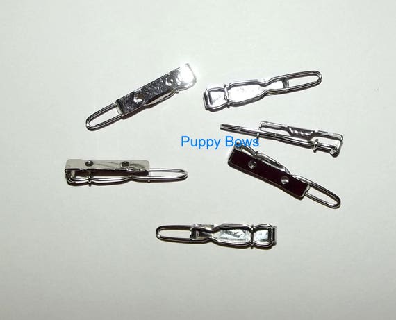 Puppy Bows ~ SUPER TINY craft items dog bow making supplies 20mm hair DIY metal ball barrette clip