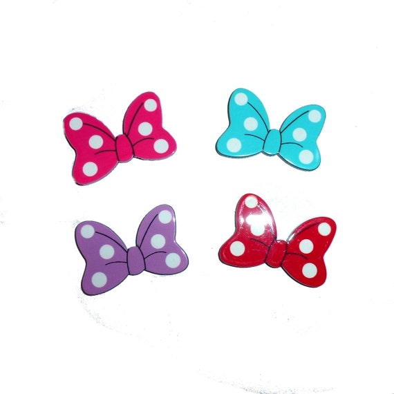 Puppy Bows ~ Dog bow TINY 1" MINNIE mouse  pink red polka dot pet hair barrette clip or latex bands ~ (fb24)