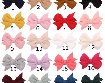 Puppy Bows ~  felt swallowtail hair bowknot bow bands or barrette  (fb365)