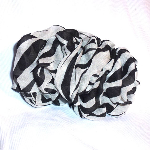 Becky Bows ~ Oversized hair bows for women Beautiful adult bow for ladies white black stripes