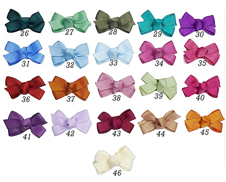 Puppy Bows super tiny 1.5 knot hair bowknot bow bands or barrette image 2