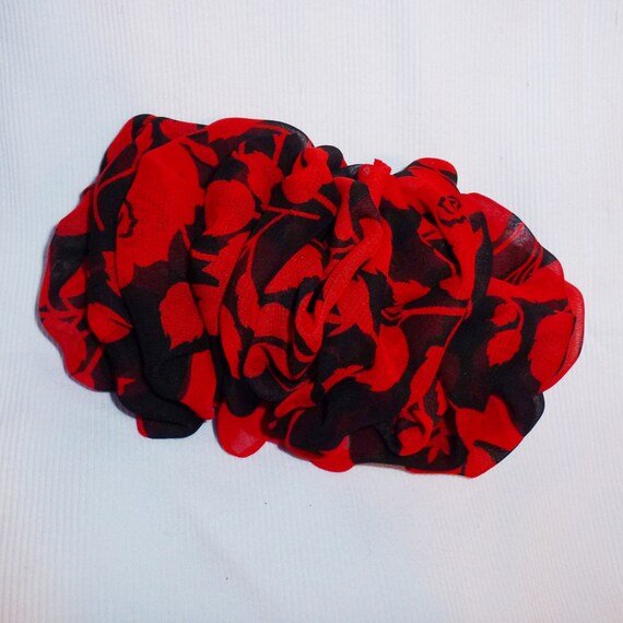 Becky Bows ~ Oversized hair bows for women Beautiful adult bow for ladies red black floral