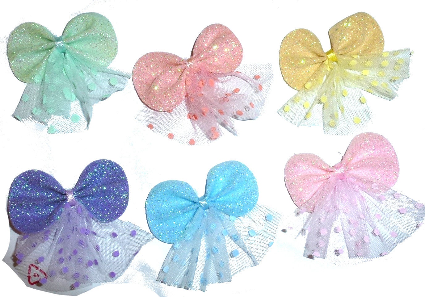 Puppy Bows Princess glitter pairs Poodle ear bow pet hair bowknots