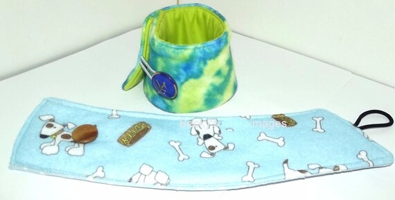 CLEARANCE SALE 50% OFFPuppy Bows~2 over the collar dog pet bandana 8"-9" neck blue green tie dye~US Seller