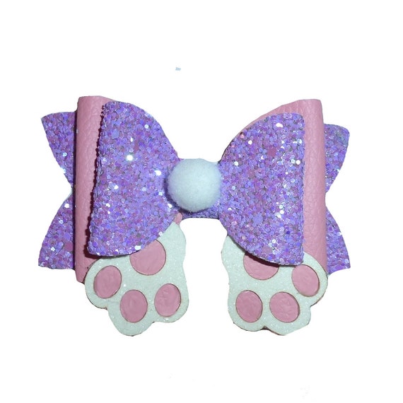 Easter bunny rabbit purple feet dog collar slide accessory  hair bows barrettes or bands (fb183)