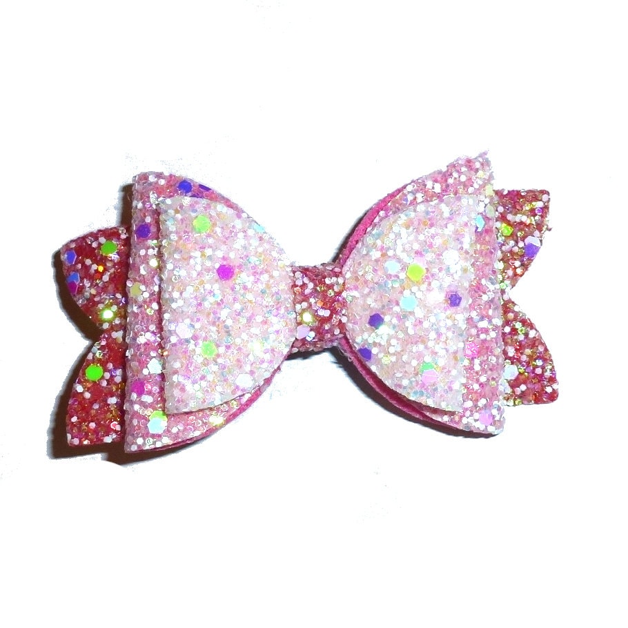 sangle de cou ou glissière collier à paillettes big dog arc poils d'animaux avec barrette clip en plastique bandes latex | fb128