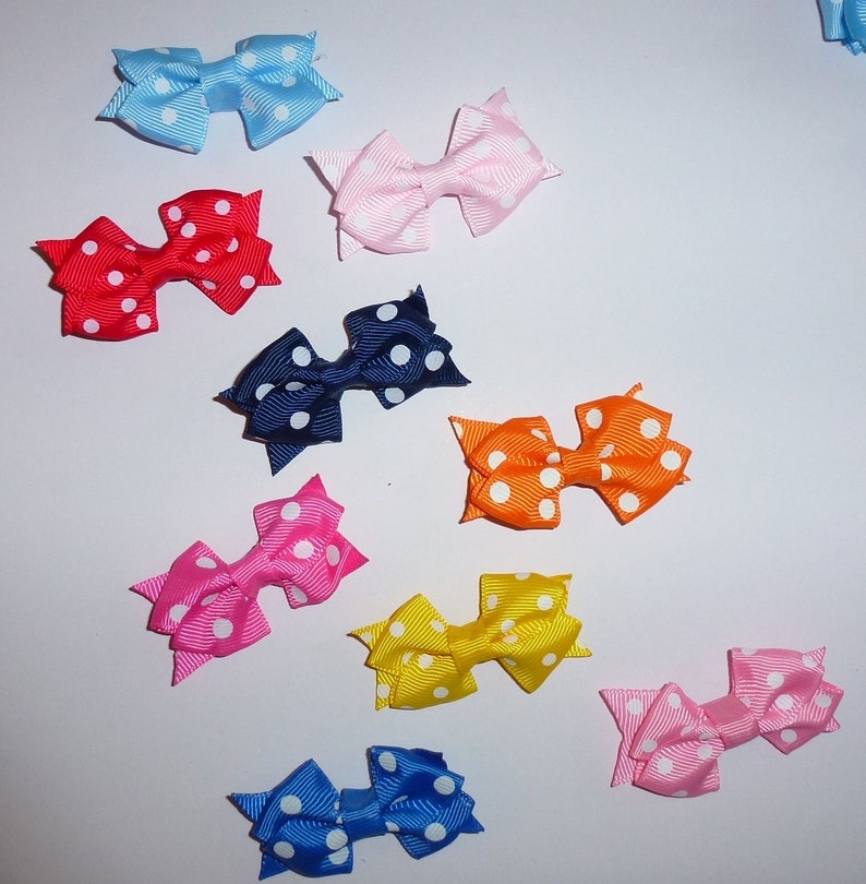 Puppy Bows Polka Dot Pairs Poodle Ear Bow Pet Hair Bowknots Etsy