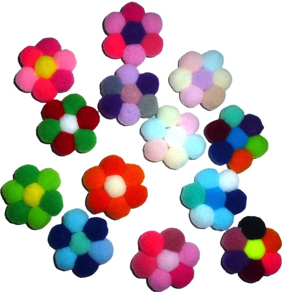 Pom Pom bow flowers FREE SHIP dog grooming pet hair bows