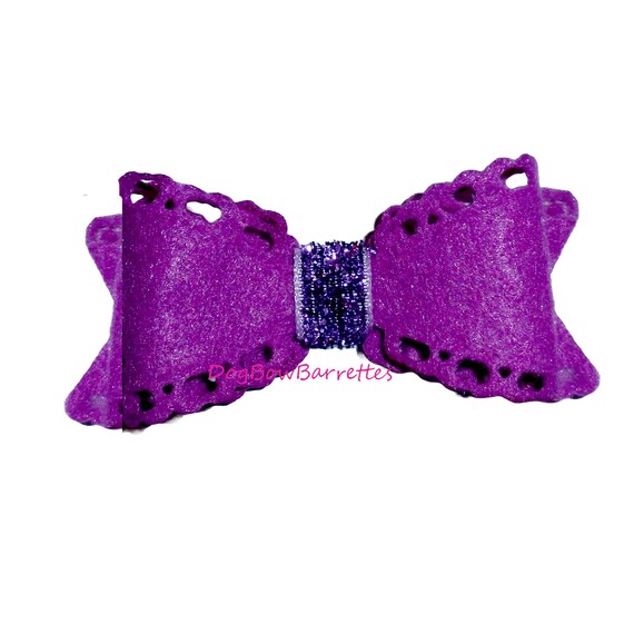 Dog hair bows Purple lace pet  bow bands or clip (fb204)