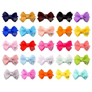 Puppy Bows NEW Autumn & Winter COLORS super tiny 1.5 knot hair bowknot bow bands or barrette image 1