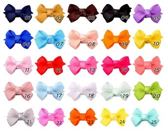 Puppy Bows ~ NEW Autumn & Winter COLORS! super tiny 1.5" knot hair bowknot bow bands or barrette