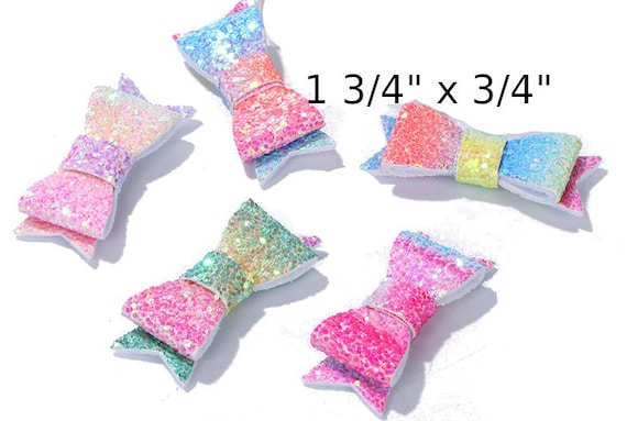 Puppy Bows ~ Rainbow bowknot , shiny puffy multicolor barrette bow hair clips for pets ~USA seller (fb127)