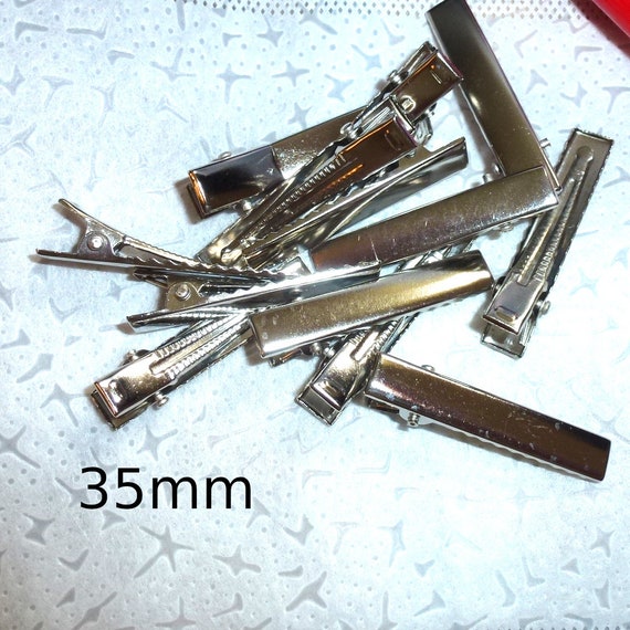 Craft items dog bow making supplies 35mm  hair DIY silver flat top alligator metal clip rectangle